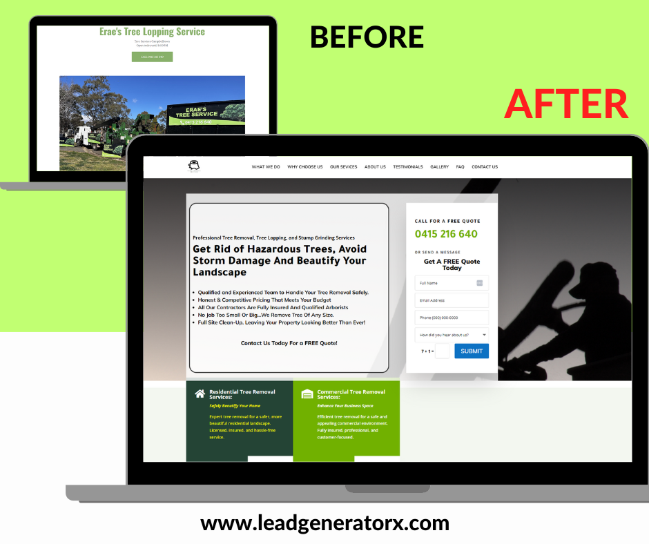 Erae's Tree Lopping Services Experiences a 65% Jump in Sales with Revamped Website